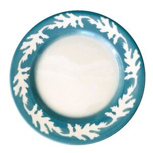 Vintage Oakleigh Airbrushed Blue Leaf Dinner Plate Syracuse Restaurant Ware 9"